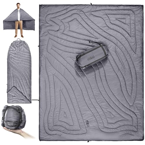 1TG Tactical Camping Decke 4-in-1–Ultraleicht & Winddicht für Sommernächte, Campingdecke Outdoor für Wandern, Auto & Angeln(Maschinenwaschbar) von 1TG Tactical