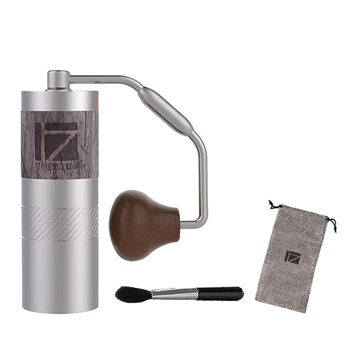 1Zpresso Q Manuelle Kaffeemühle Heptagonal Version, faltbarer Griff, Mini Slim Travel Größe Passt in den Kolben, Montage Edelstahl konischer Grat, Numerisch einstellbare Einstellung von 1Zpresso
