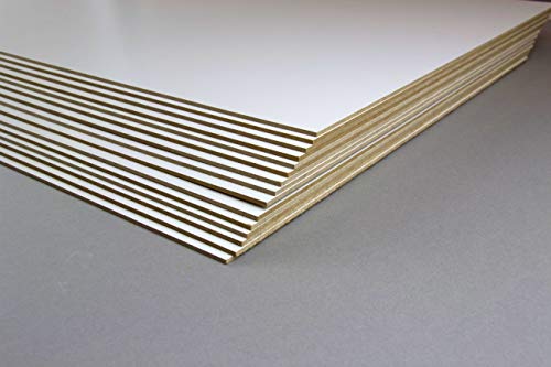 1a Bilderrahmen 3 Platten MDF Zuschnitt 2,5 mm Passgenau Wunschformal 40x50 cm Holz Werkstoff Eine Seite Weiß lackiert andere roh Hellbraun 50x40 cm von 1a Bilderrahmen