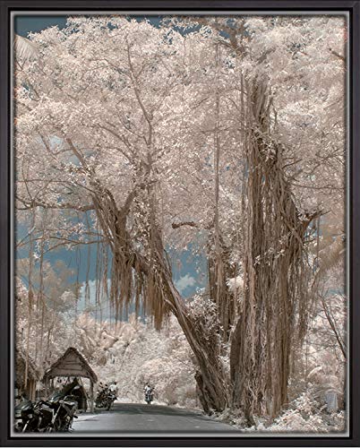 Bahia Massivholz Schwarz lackiert Schattenfugenrahmen 30x100 cm Bilderrahmen für Leinwand Bild Passgenau und stabil von 1a Bilderrahmen