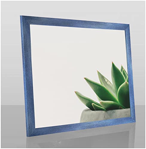 Bilderrahmen Diamond 40x60 cm Hellblau gewischt ideal für Diamond Painting mit 1 mm antireflex Kunstglas von 1a Bilderrahmen