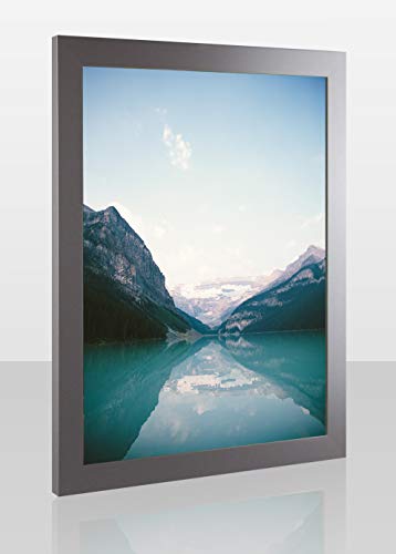 Bonito Slimline Profil Bilderrahmen Posterrahmen 48x64 cm Mattsilber Silber Matt 64x48 cm Puzzlerahmen Diamond Painting mit Kunstglas klar von 1a Bilderrahmen