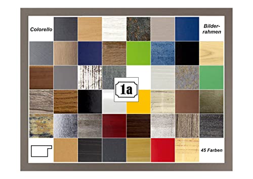 Colorello Bilderrahmen Posterrahmen Puzzlerahmen 24x34 cm Hellgrau 34x24 cm mit weisser Rückwand und Antireflex Acrylglas von 1a Bilderrahmen