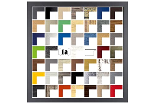 Colorello Bilderrahmen Posterrahmen Puzzlerahmen 25x25 cm Graphit Dunkelgrau Anthrazit 25x25 cm mit weisser Rückwand und klarem Acrylglas von 1a Bilderrahmen