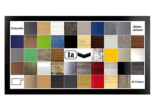 Colorello Deluxe Bilderrahmen Posterrahmen 20x70 cm Panorama und Quadrat Formate Schwarz Hochglanz klares Kunstglas von 1a Bilderrahmen