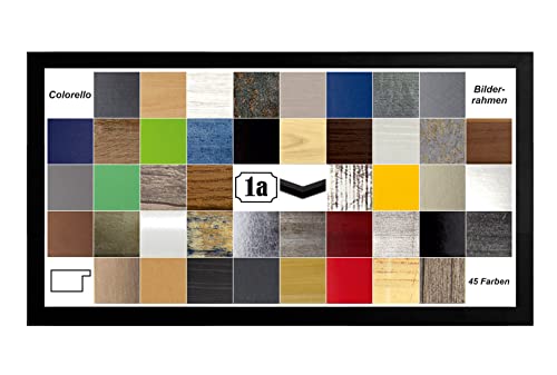 Colorello Deluxe Bilderrahmen Posterrahmen 25x70 cm Panorama und Quadrat Formate Schwarz Matt Antireflex Kunstglas von 1a Bilderrahmen