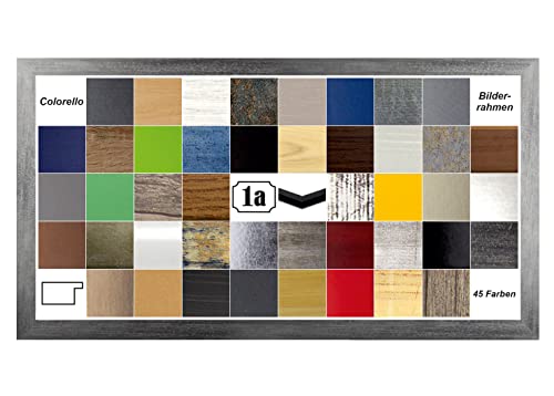 Colorello Deluxe Bilderrahmen Posterrahmen 30x100 cm Panorama und Quadrat Formate Grau Gewischt klares Kunstglas von 1a Bilderrahmen