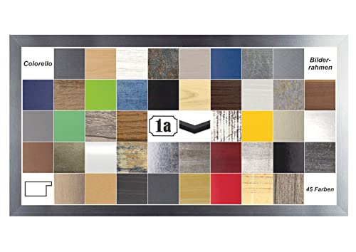 Colorello Deluxe Bilderrahmen Posterrahmen 33x98 cm Panorama und Quadrat Formate Alu Geschliffen Dekor klares Kunstglas von 1a Bilderrahmen