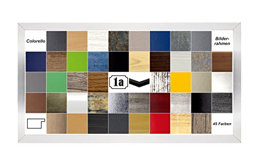 Colorello Deluxe Bilderrahmen Posterrahmen 33x98 cm Panorama und Quadrat Formate Edelstahl Optik klares Kunstglas von 1a Bilderrahmen