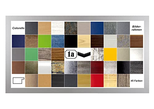 Colorello Deluxe Bilderrahmen Posterrahmen 33x98 cm Panorama und Quadrat Formate Farbe Silber Matt Mattsilber Antireflex Kunstglas von 1a Bilderrahmen