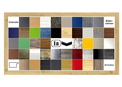 Colorello Deluxe Bilderrahmen Posterrahmen 33x98 cm Panorama und Quadrat Formate Fichte Dekor Antireflex Kunstglas von 1a Bilderrahmen