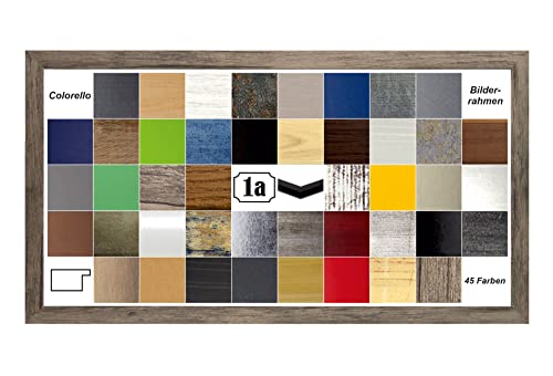 Colorello Deluxe Bilderrahmen Posterrahmen 33x98 cm Panorama und Quadrat Formate Wildeiche Dekor klares Kunstglas von 1a Bilderrahmen