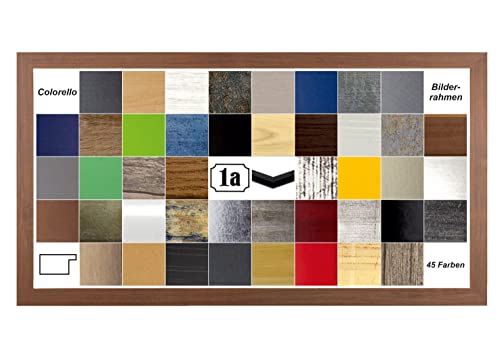 Colorello Deluxe Bilderrahmen Posterrahmen 35x120 cm Panorama und Quadrat Formate Nussbaum Dunkel Antireflex Kunstglas von 1a Bilderrahmen