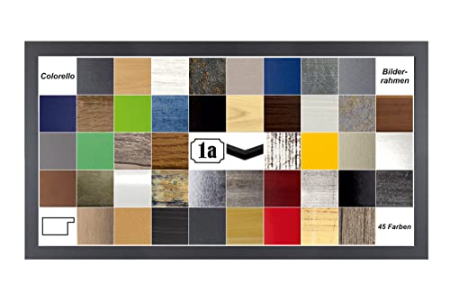 Colorello Deluxe Bilderrahmen Posterrahmen 50x110 cm Panorama und Quadrat Formate Graphit Dunkelgrau Antireflex Kunstglas von 1a Bilderrahmen