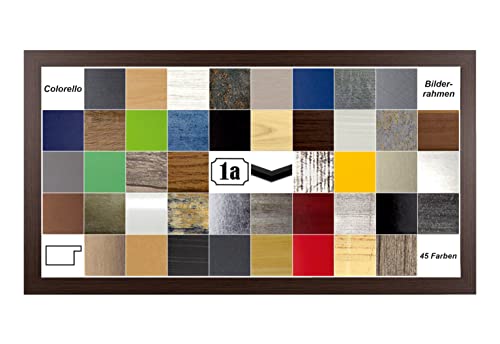 Colorello Deluxe Bilderrahmen Posterrahmen 60x120 cm Panorama und Quadrat Formate Eiche Dunkel Wenge Dekor klares Kunstglas von 1a Bilderrahmen