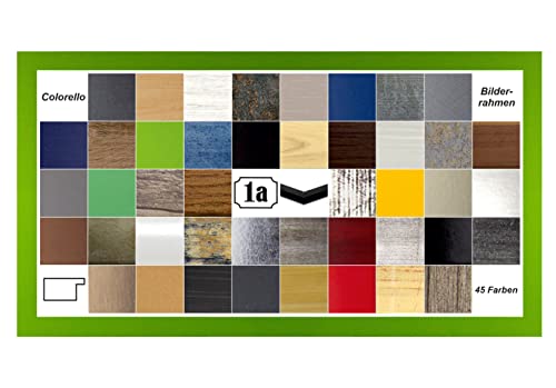 Colorello Deluxe Bilderrahmen Posterrahmen 60x120 cm Panorama und Quadrat Formate Hellgrün Grün Grasgrün Antireflex Kunstglas von 1a Bilderrahmen