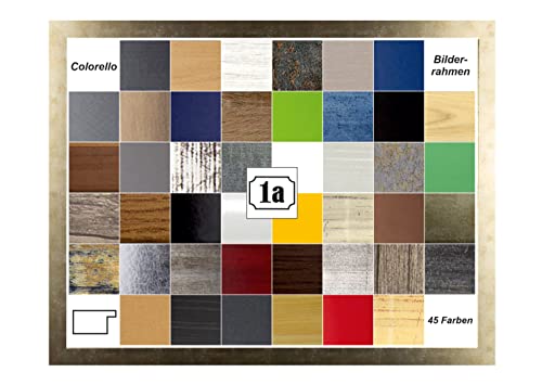 Colorello Deluxe Bilderrahmen Posterrahmen 67x90 cm Standard Formate Farbe Gold Antik RW Weiss Kunstglas klar von 1a Bilderrahmen