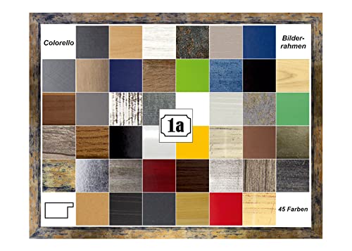 Colorello Deluxe Bilderrahmen Posterrahmen 68,5x101,5 cm für USA und England Formate Blaugold Meliert mit Antireflex Kunstglas Colorello Deluxe Bilderrahmen Posterrahmen 68,5x101,5 cm für USA und England Formate Blaugold Meliert mit Antireflex Kunstglas von 1a Bilderrahmen