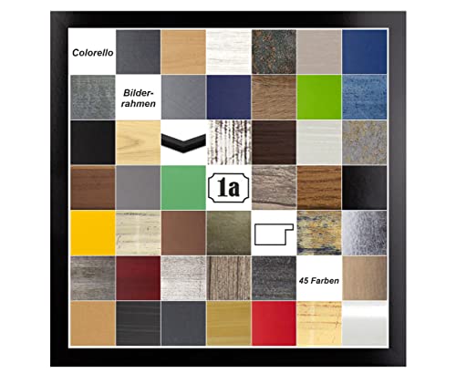 Colorello Deluxe Bilderrahmen Posterrahmen 70x70 cm Panorama und Quadrat Formate Schwarz Hochglanz Antireflex Kunstglas von 1a Bilderrahmen