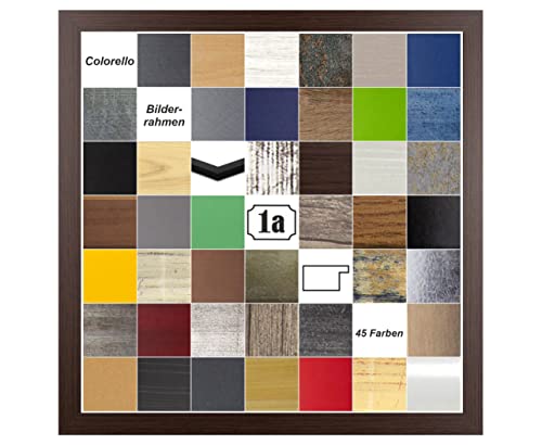 Colorello Deluxe Bilderrahmen Posterrahmen 75x75 cm Panorama und Quadrat Formate Eiche Dunkel Wenge Dekor klares Kunstglas von 1a Bilderrahmen