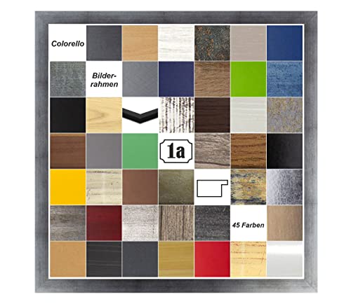 Colorello Deluxe Bilderrahmen Posterrahmen 75x75 cm Panorama und Quadrat Formate Farbe Silber Patiniert klares Kunstglas von 1a Bilderrahmen