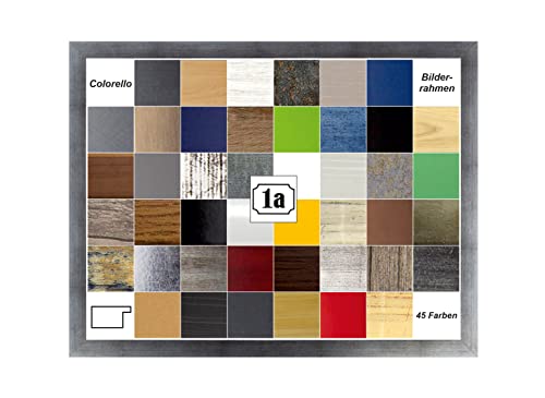 Colorello Deluxe Bilderrahmen Posterrahmen Spezial Format 65x92 cm Farbe Silber Patiniert Kunstglas klar von 1a Bilderrahmen