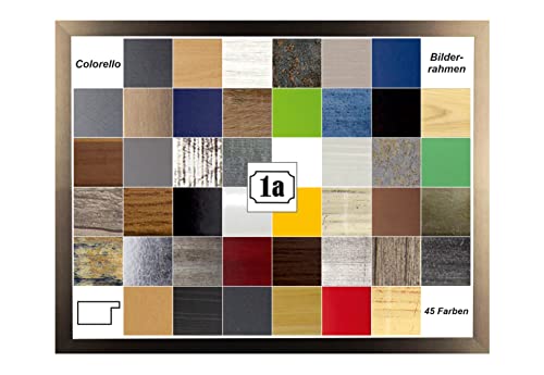 Colorello Deluxe Puzzlerahmen 48x64 cm Bilderrahmen Bronze Dekor Hintergrund Weiss Kunstglas klar von 1a Bilderrahmen
