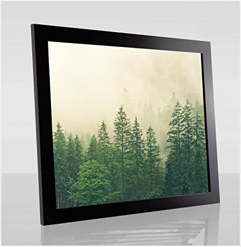 Monaldo Deluxe Bilderrahmen Posterrahmen 105 x 75 cm Schwarz Matt Wechselrahmen weisser Hintergrund Antireflex Kunstglas von 1a Bilderrahmen