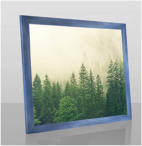Monaldo Deluxe Bilderrahmen Posterrahmen 42 x 29,7 cm Hellblau Gewischt Wechselrahmen weisser Hintergrund klares Kunstglas von 1a Bilderrahmen