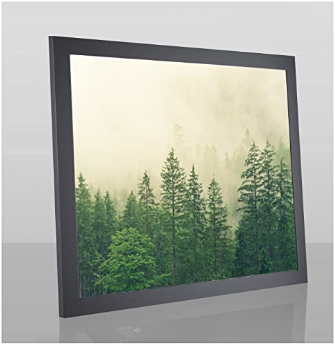 Monaldo Deluxe Bilderrahmen Posterrahmen 51 x 35 cm Grau Schlicht Wechselrahmen weisser Hintergrund Antireflex Kunstglas von 1a Bilderrahmen