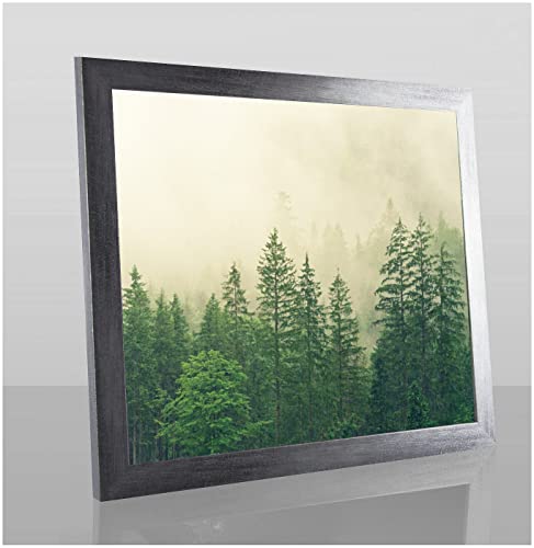 Monaldo Deluxe Bilderrahmen Posterrahmen 51 x 38 cm Grau Gewischt Wechselrahmen weisser Hintergrund Antireflex Kunstglas von 1a Bilderrahmen