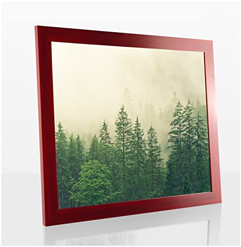 Monaldo Deluxe Bilderrahmen Posterrahmen 60 x 50 cm Weinrot Gewischt Dunkelrot Wechselrahmen weisser Hintergrund klares Kunstglas von 1a Bilderrahmen