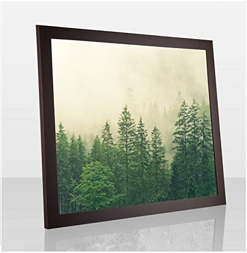 Monaldo Deluxe Bilderrahmen Posterrahmen 80 x 50 cm Braun Dunkelbraun Wechselrahmen weisser Hintergrund klares Kunstglas von 1a Bilderrahmen