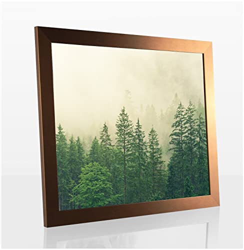 Monaldo Deluxe Bilderrahmen Posterrahmen 90 x 60 cm Kupfer Dekor Wechselrahmen weisser Hintergrund Antireflex Kunstglas von 1a Bilderrahmen