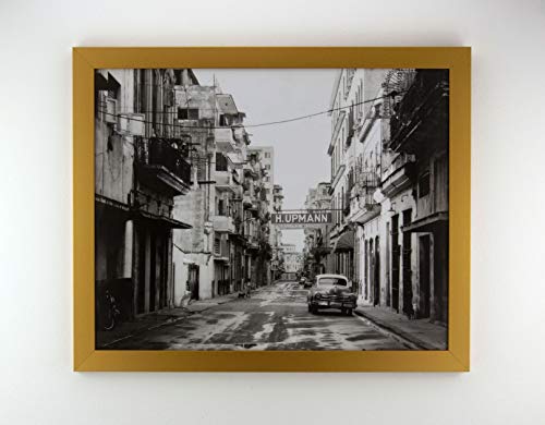 Monello Bilderrahmen 24x34 cm Farbe Gold Schlicht mit entspiegeltem Kunstglas passt für Poster Puzzle und Diamond Painting von 1a Bilderrahmen