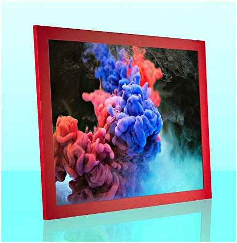 Monello Bilderrahmen 25x25 cm Rot Knallrot mit klarem Kunstglas passt für Poster Puzzle und Diamond Painting von 1a Bilderrahmen