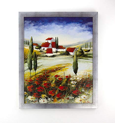 Monello Bilderrahmen 25x36 cm Farbe Silber Patiniert mit klarem Kunstglas passt für Poster Puzzle und Diamond Painting von 1a Bilderrahmen