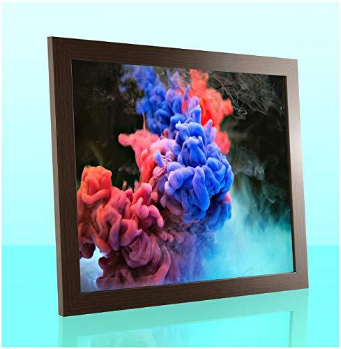 Monello Bilderrahmen 40x50 cm Eiche Dunkel Wenge Dekor mit klarem Kunstglas passt für Poster Puzzle und Diamond Painting von 1a Bilderrahmen