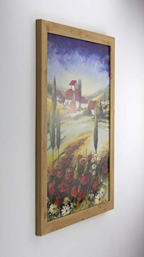 Monello Bilderrahmen 48x68 cm Fichte Dekor mit entspiegeltem Kunstglas passt für Poster Puzzle und Diamond Painting von 1a Bilderrahmen