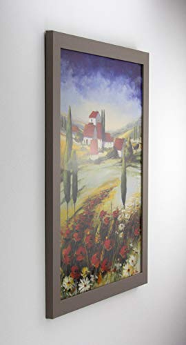 Monello Bilderrahmen 50x65 cm Hellgrau Schlicht mit klarem Kunstglas passt für Poster Puzzle und Diamond Painting von 1a Bilderrahmen