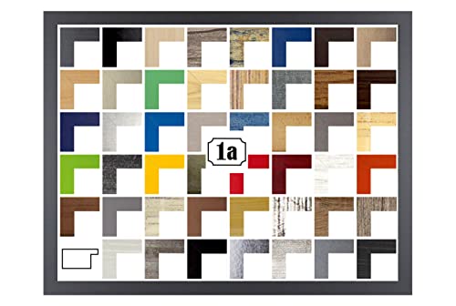 Multicolore Deluxe Bilderrahmen Posterrahmen 32,9x48,3 cm Farbe Graphit Dunkelgrau Antireflex Kunstglas Hintergrund Weiss von 1a Bilderrahmen