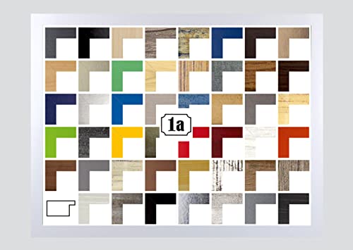 Multicolore Deluxe Bilderrahmen Posterrahmen 36,5x49,5 cm Weiss Schlicht Kunstglas klar Hintergrund Weiss von 1a Bilderrahmen