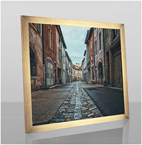 Orion Deluxe Bilderrahmen Posterrahmen 105x70 cm Puzzlerahmen Farbe Gold Glanz Kunstglas Klar Hintergrund Weiss von 1a Bilderrahmen