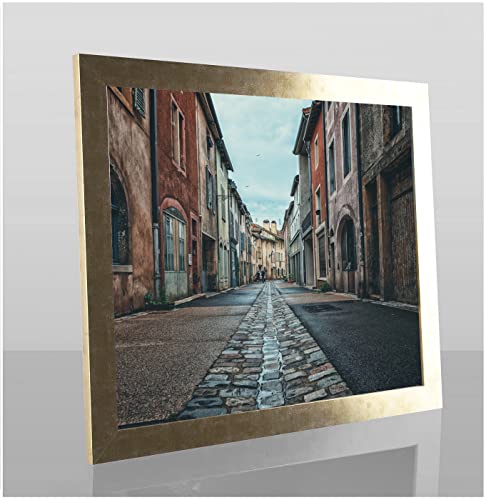 Orion Deluxe Bilderrahmen Posterrahmen 35,5x28 cm Puzzlerahmen Farbe Gold Antik Antireflex Kunstglas Hintergrund Weiss von 1a Bilderrahmen