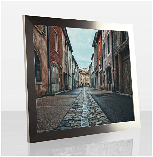 Orion Deluxe Bilderrahmen Posterrahmen 47x33 cm Puzzlerahmen Farbe Champagner Antireflex Kunstglas Hintergrund Weiss von 1a Bilderrahmen