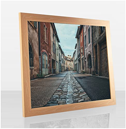 Orion Deluxe Bilderrahmen Posterrahmen 48x34 cm Puzzlerahmen Buche Dekor Kunstglas Klar Hintergrund Weiss von 1a Bilderrahmen