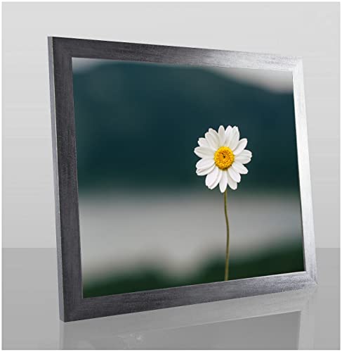 Paolo Passgenauer Bilderrahmen PuzzleRahmen 75,5 x 98,5 cm Grau Gewischt Speziell für Puzzle mit klarem Kunstglas von 1a Bilderrahmen