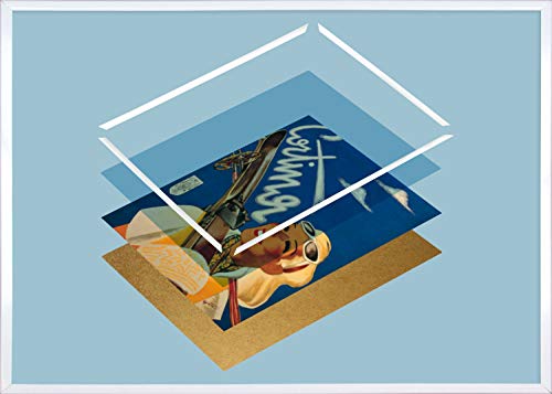 Schnapmatik Kunststoff Bilderrahmen Posterrahmen 46x67 cm Klemmrahmen Weiss 67x46 cm mit Rückwand und Acrylglas von 1a Bilderrahmen
