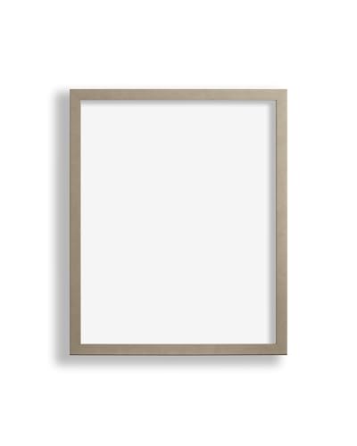 Woody Deluxe Echt Massivholz Bilderrahmen 70x90 cm Leistenprofil Farbe Platin Grau Hintergrund Weiss Kunstglas Klar von 1a Bilderrahmen