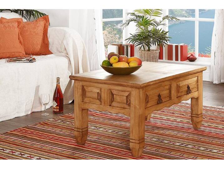 1a Direktimport Couchtisch Mexico Möbel Stubentisch Sofatisch - Pinie Massivholz - Landhausstil, braun von 1a-Direktimport